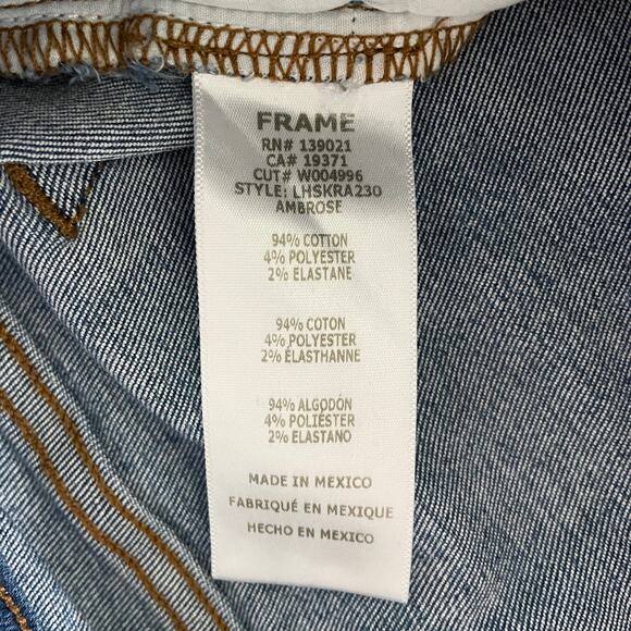 Frame Le High Skinny Jeans in Ambrose Blue - Size: 26 - Picture 7 of 7